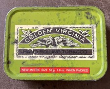 Vintage Golden Virginia Empty Tin. New Metric Size 50g, 1.8 oz Collectible
