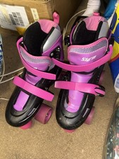 SFR Racing Storm Adjustable Quad Skates Size 3-6 in Black and Pink