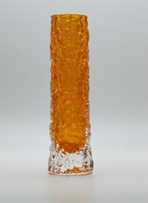 Whitefriars Geoffrey Baxter Textured Tangerine Finger Vase 