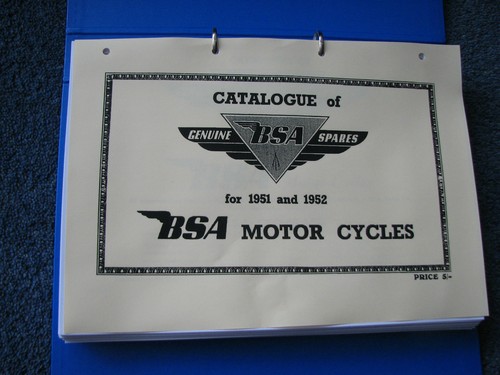 Bsa parts book 1951 all - book,
