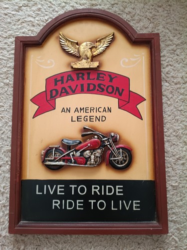Harley davidson wooden sign - 3d,