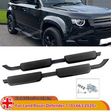 FOR LAND ROVER DEFENDER 110 L663 RUNNING BOARD SIDE STEPS BLACK EDITION 2020+ UK