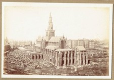 View of Glasgow cathedral, Scotland.  Rare 1880s albumen Photograph