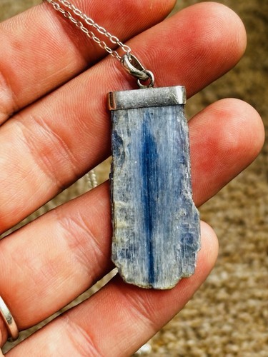 Kyanite crystal with silver
