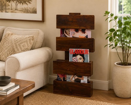 Sheesham wood slot - wood, magazine