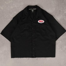 Dickies Vintage Bell Helmets Cropped Workwear Shirt XL Men's Black Patch