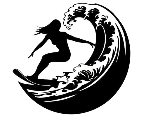 Extra large girl surfing - extra,