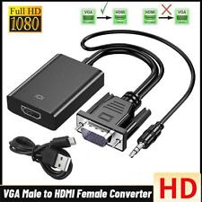 VGA INPUT to HDMI OUTPUT Video Audio Converter Cable Adapter 1080 For TV PC DVD