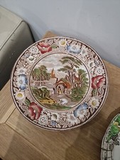 Vintage "Rural England" W. R. Midwinter Ltd Multi-Color Dinner Plate 25.5cm