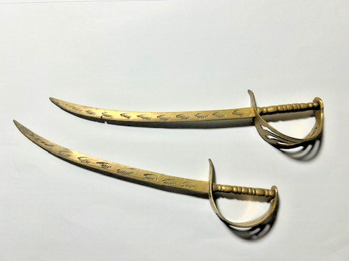 Vintage brass curved sword - vintage,