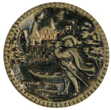 Antique stamped brass picture - stamped,