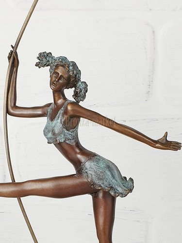 Bronze ballerina woman statue - ballerina,