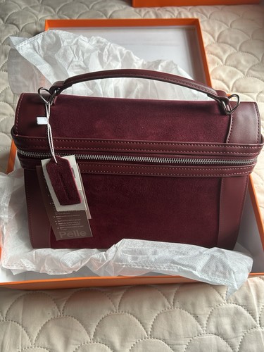 Pelle burgundy suede - suede, &