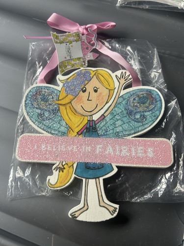 Glitter fairy plaque - glitter,