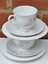 Sadler Romance Fine Bone China, Floral Set, 2 Cups, 2 Saucers 2 Plates, VGC