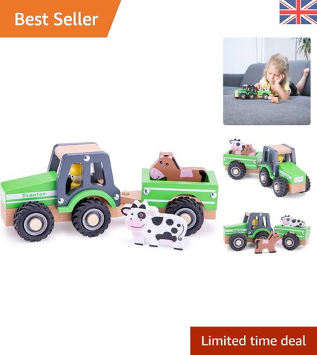 Wooden toy tractor - wooden,