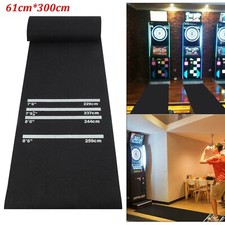 Darts Mat Board Black Professional Soft Rubber 4Throwing Distances Pub Club