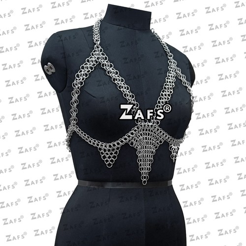 Chainmail bra top aluminum - chainmail,