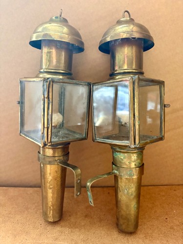 Victorian brass carriage lamp