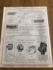 1917 w.h. willcox of london double sided print revolution counters & chronograph