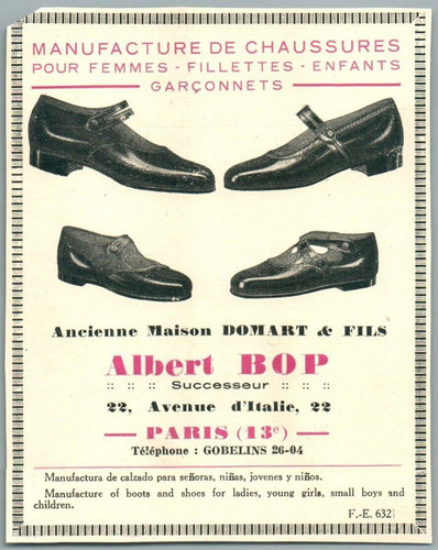 1928 bop domart - bop, manufacture