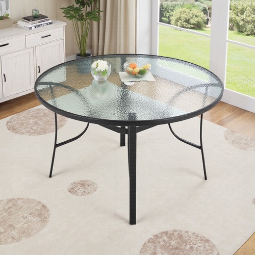 Glass top garden table - top,
