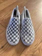 Men’s Size 6.5 Vans Classic Check Slip On Trainers Light Blue/Black