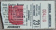 JOURNEY CONCERT TICKET LIVE in