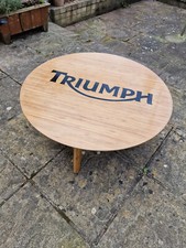Triumph bike motorcycle man cave round coffee table collectables 