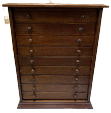 Entomology collectors cabinet  9 draws  butterflies insects coins soldiers