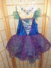 FAIRY DUST HALLOWEEN COSTUME DRESS UP DRESS & NECKLACE FANTASY-GIRLS SIZE 4