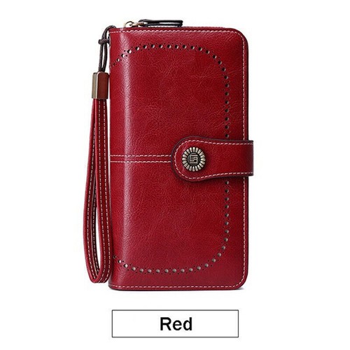 Ladies leather wallet long - leather,
