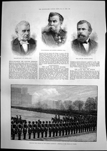 Antique old print trooping - antique,