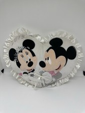 Disney Store Mickey & Minnie Mouse Heart Shaped Wedding Cushion 2015
