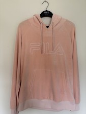 Fila peach pink velour hoodie