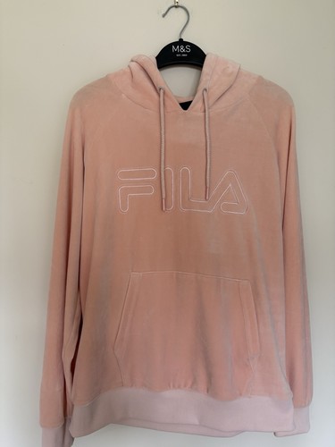 Fila peach pink velour hoodie