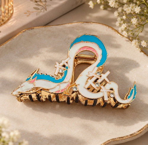 Gold tone enamel wave - gold,