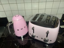 SMEG Pink 4slice Toaster And Kettle Used