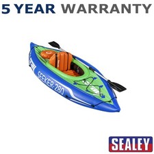 Sealey Dellonda Inflatable 1-Person Kayak Kit Pump Carry Bag Oar Blue/Green
