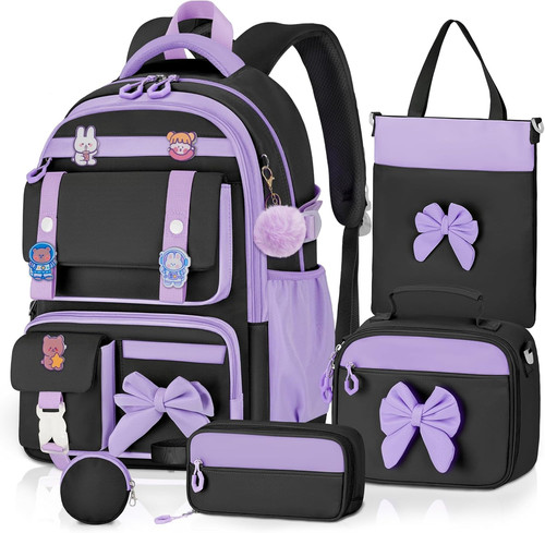 5pc cute girls backpack with - girls,