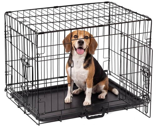 Folding metal dog crate - folding,