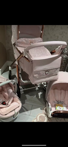 Bebecar pink shimmer pram set - pink,