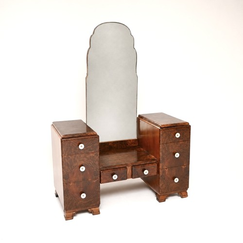 French art deco - burr, walnut