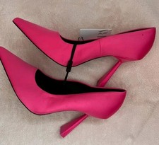Pink Satin Heels Size 8