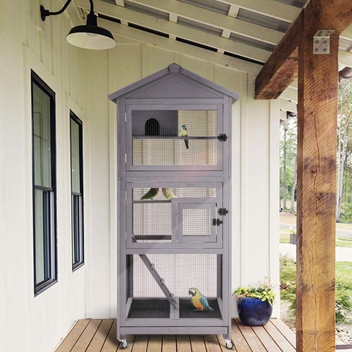 Outdoor bird aviary wooden - outdoor,