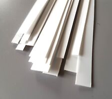Plasticard Strips 350mm Long White Matt/Matt 0.25 to 1mm Thick 5 6 10 12mm Wide