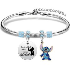Her Just A Girl Who Loves Stitch Bracelet for Women Girl Birthday Christmas Gift