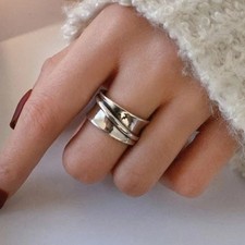 Chunky Silver Plated Ring for