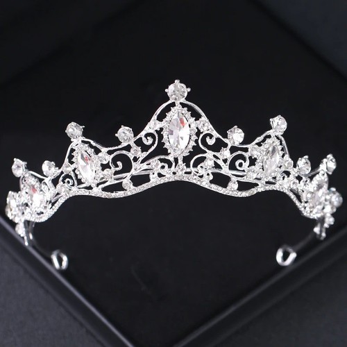 Crystal leaf bridal tiara - leaf, for