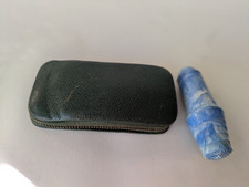 Vintage Antique Mini Repair Sewing Kits Zipped Leather Plastic Thimble